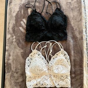 Victoria Secret PINK lace crochet bralette set size small